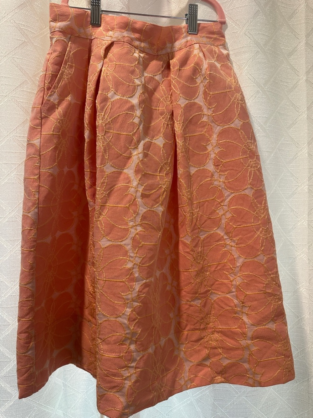 Floral Grid Ottoman Brocade Skirt